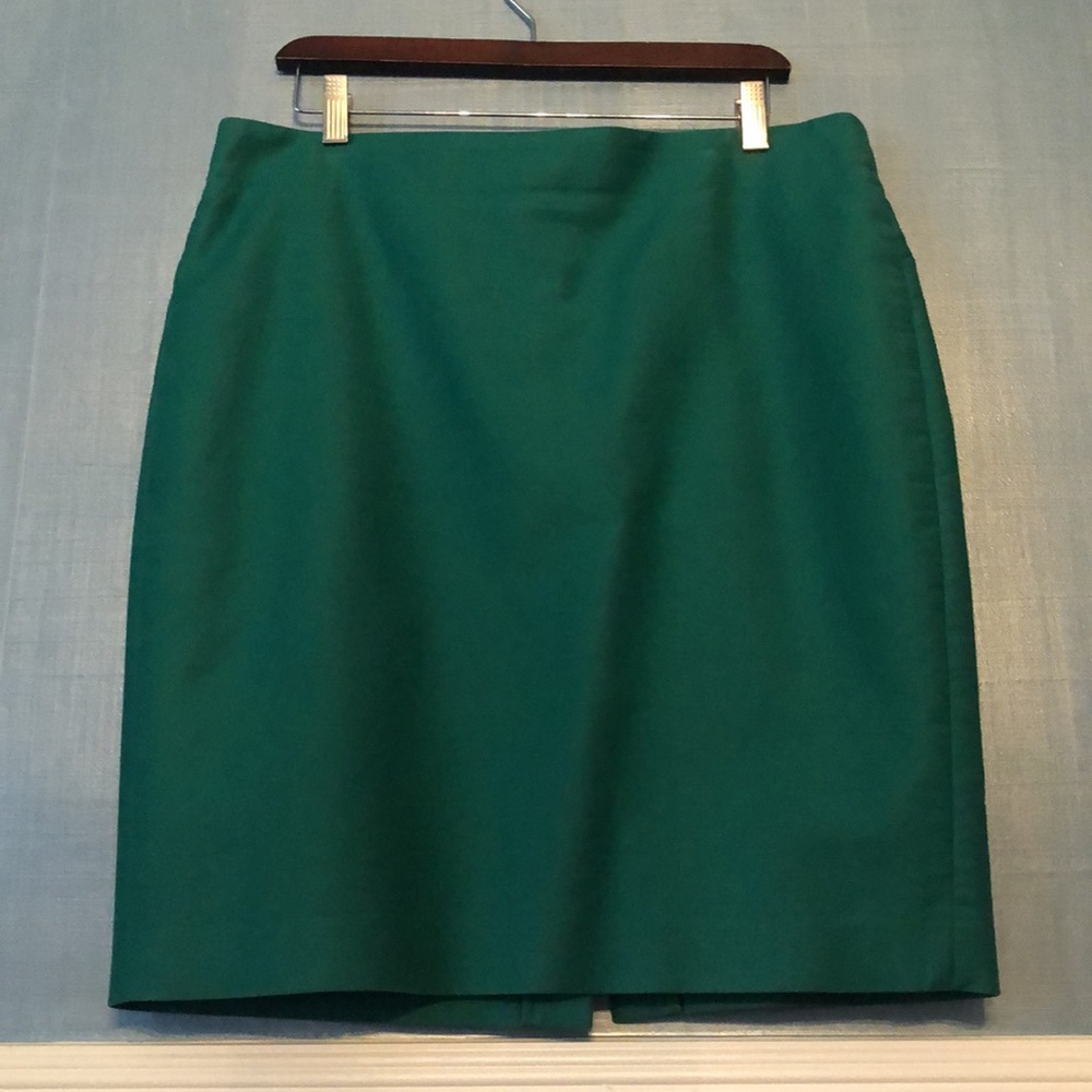 Emerald Green Pencil Skirt J Crew Size 14